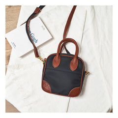 Fashion Nylon Leather Mens Womens Black Small Square Side Bag Messenger Bags Small Handbag for Men Women - iwalletsmen