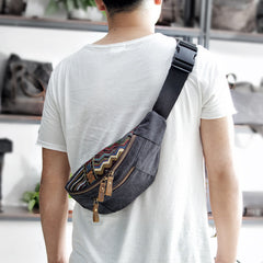 Cool Canvas Village Mens Sling Bag Chest Bag One Shoulder Backpack for Men - iwalletsmen
