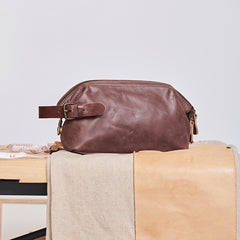 Large Black Leather Mens Brown Clutch Bag Zipper Wristlet Bags Purse for Men - iwalletsmen