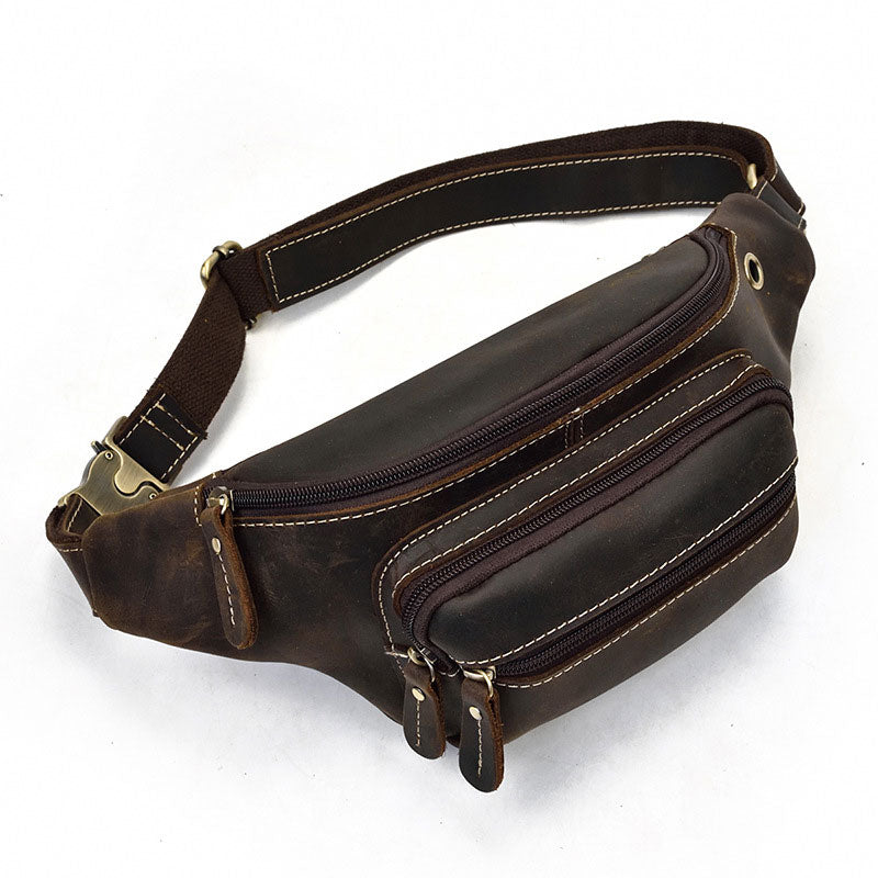 COOL LEATHER MENS FANNY PACK FOR MEN BUMBAG Vintage WAIST BAGS for Men - iwalletsmen