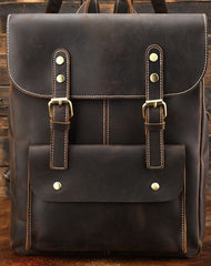 Vintage Leather Coffee Mens Backpack Satchel Backpack Travel Backpack Bags for Men - iwalletsmen