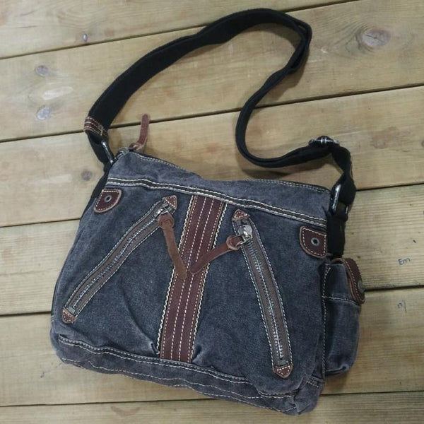 Canvas Black Mens 10 inches Small Postman Bag Messenger Bag Green Canvas Courier Bags For Men - iwalletsmen