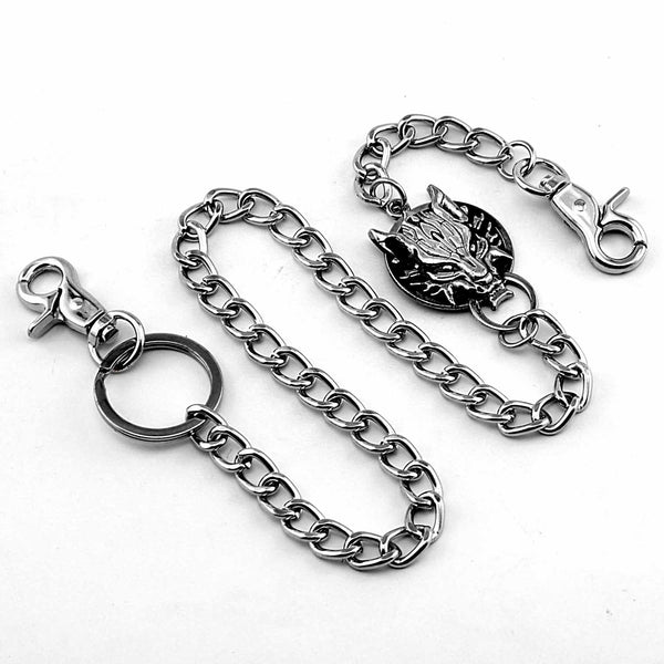 Cool Wolf Mens Punk Pants Chain Wallet Chain Long Biker Wallet Chain For Men - iwalletsmen