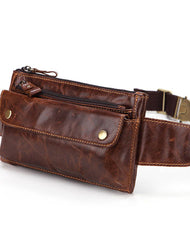 Cool Brown LEATHER MENS FANNY PACK FOR MEN BUMBAG Vintage WAIST BAGS - iwalletsmen