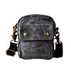 Gray Cool Canvas Mens Mini Vertical Waist Bag Belt Pouch Messenger Bags Side Bag for Men - iwalletsmen