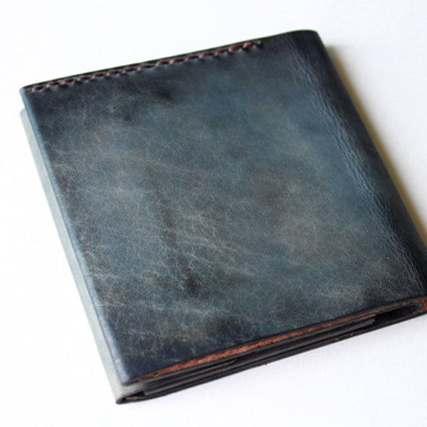 Handmade Vintage Leather Mens Small Bifold Wallet Cool billfold Wallet for Men - iwalletsmen