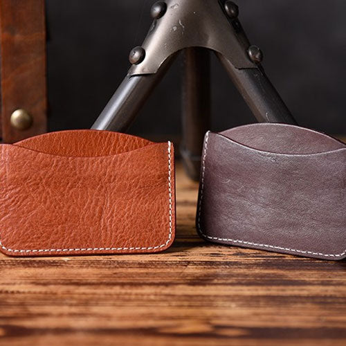 Handmade Mens Cool billfold Leather Wallet Men Small Card Slim Wallets Bifold for Men - iwalletsmen