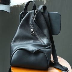 Badass Black Leather Backpack Men's Sling Bag Chest Bag One shoulder Backpack Sling Bag For Men - iwalletsmen