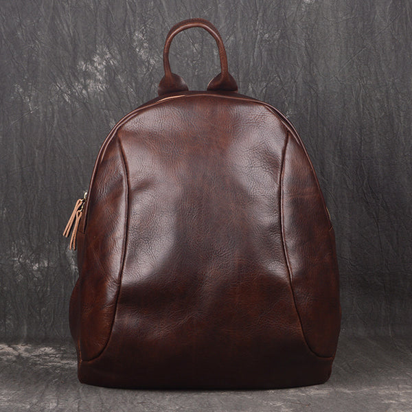 Vintage Leather Brown Men's Backpack Computer Backpack College Backpack For Men - iwalletsmen