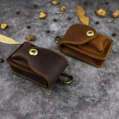 Brown Leather Cigarette Bag Holster Waist Pouches Dark Brown Belt Pouch Belt Bag For Men - iwalletsmen
