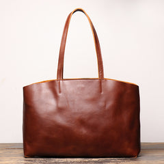 Vintage Mens Womens Leather Large Brown Tote Handbag Shoulder Tote Purse Tote Messenger Bag For Men - iwalletsmen