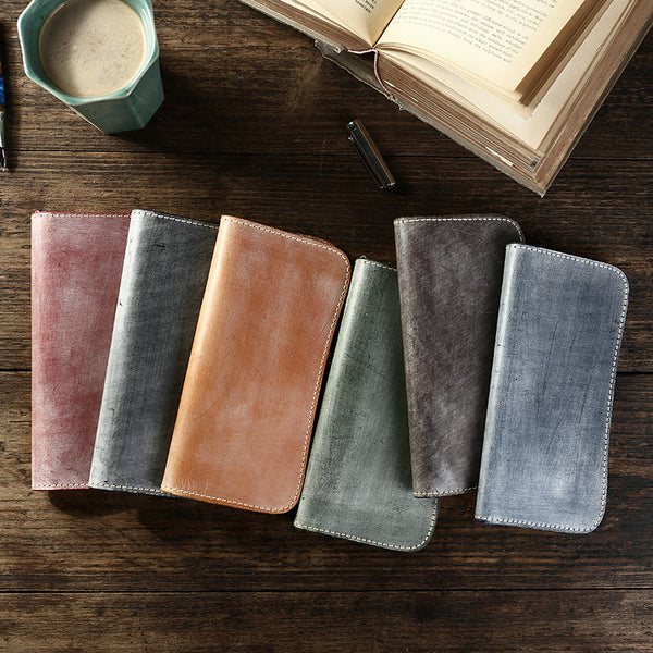 Handmade Mens Brown Leather Long Wallet Bifold Long Wallet Brown Card Wallet For Men - iwalletsmen