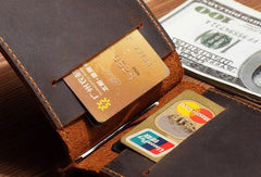 Handmade Genuine Leather Wallet billfold Leather Wallet Slim Bifold Wallet Bag For Mens - iwalletsmen