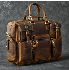 Canvas Leather Mens Womens Dark Coffee Travel Side Bag Messenger Bag Large Shoulder Bag For Men - iwalletsmen