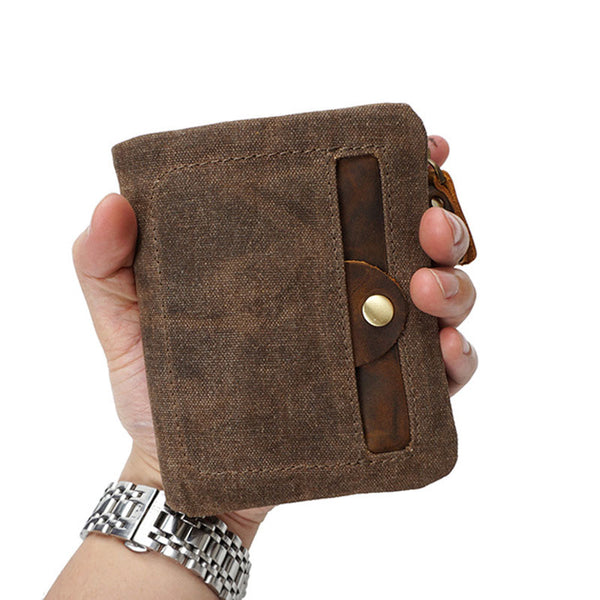 Mens Canvas Small Wallets for men Bifold Cool Men billfold Small Wallet - iwalletsmen