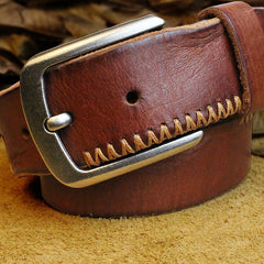 Handmade Genuine Leather Mens Leather Men Brown Black Belt for Men Cool Leather Belt
