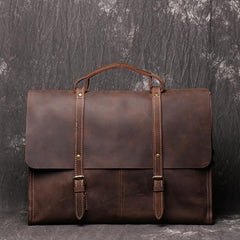 Casual Leather Men's Brown Professional Briefcase 15‘’ Laptop Handbag Business Bag For Men - iwalletsmen