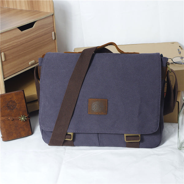 Cool Canvas Mens 15'' Side Bag Shoulder Bag College Bag Messenger Bag for Men - iwalletsmen