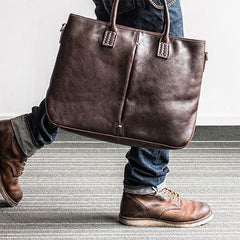 Genuine Leather Mens Briefcase Messenger Bag Laptop Bag Shoulder Bag for men - iwalletsmen