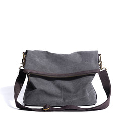 Canvas Mens 13‘’ Side Bag Courier Bag Gray Postman Bag Messenger Bag for Men - iwalletsmen