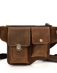 Cool LEATHER MENS FANNY PACK FOR MEN BUMBAG  CELL PHONE HOLSTER WAIST BAG for Men - iwalletsmen