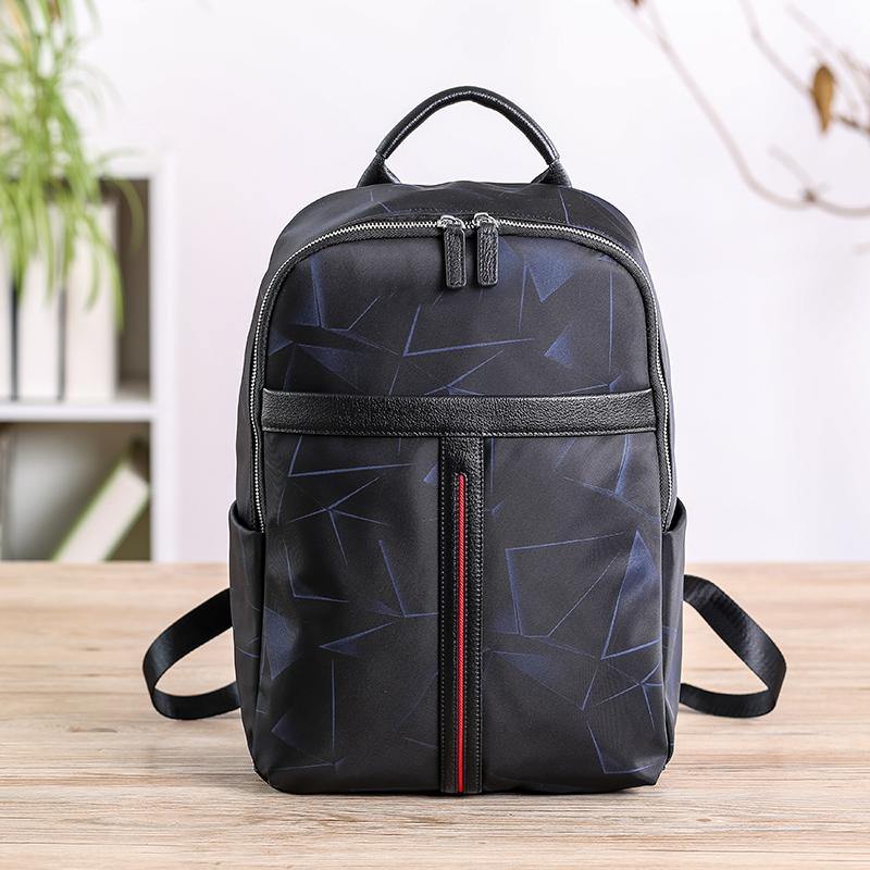 Cool Black Nylon Backpack Men's 14 inches Waterproof Backpack School Backpack For Men - iwalletsmen