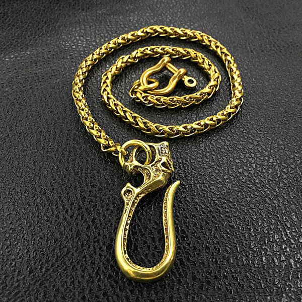 Fashion Brass 18" Mens Skull Hook Key Chain Pants Chain Wallet Chain Motorcycle Wallet Chain for Men - iwalletsmen