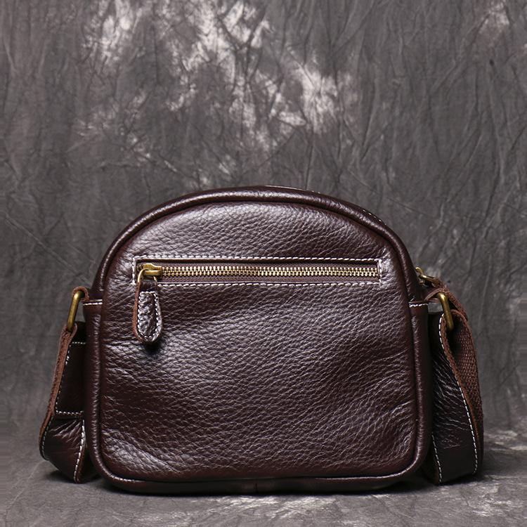 Men's Black Leather Small Messenger Bag Small Side Bag Black Courier Bag For Men - iwalletsmen