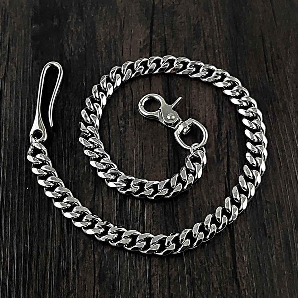 19'' SOLID STAINLESS STEEL BIKER SILVER WALLET CHAIN Sliver LONG PANTS CHAIN Jeans Chain Jean Chain FOR MEN - iwalletsmen