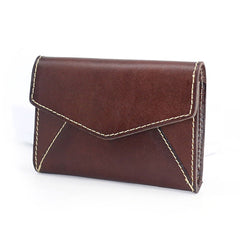 Leather Mens Card Wallet Front Pocket Wallet Envelope Cool Small Change Wallet for Men - iwalletsmen