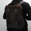 Gray Waxed Canvas Mens Large 15'' Laptop Backpack College Backpack Hiking Backpack for Men - iwalletsmen