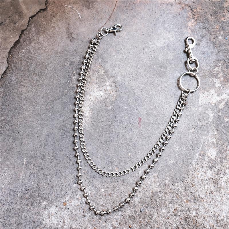 Trendy Silver Double Womens Mens Pants Chain Long Jeans Chain Jean Chain Wallet CHain For Men - iwalletsmen