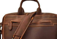 Vintage Cool Leather Briefcase Handbag Business Briefecases Shoulder Bag for men - iwalletsmen