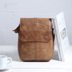 Cool Vintage Leather Small Mens Messenger Bags Shoulder Bags for Men - iwalletsmen