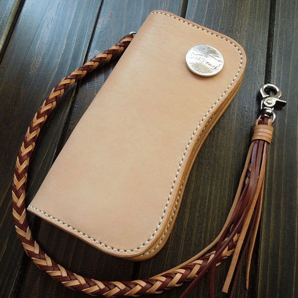 Handmade Leather Biker Wallet  Mens Cool Chain Wallet Trucker Wallet with Chain