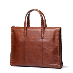 Classy Brown Leather Men's Professional Briefcase 14‘’ Laptop Briefcase For Men - iwalletsmen