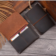 Vintage Brown Leather Men's Passport Wallet Black Travel Wallet Card Wallet For Men - iwalletsmen