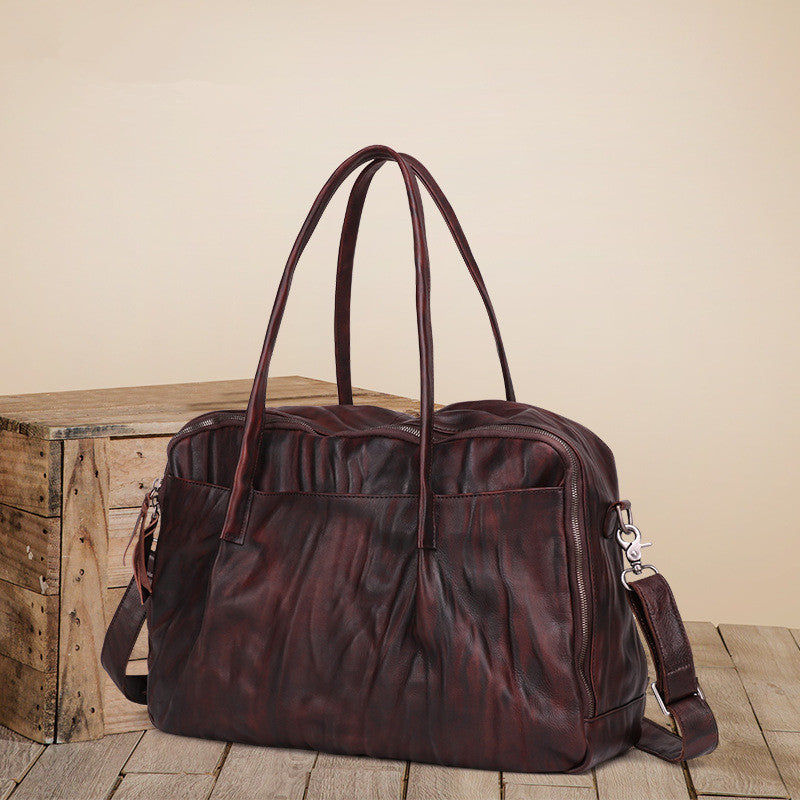 Fashion Vintage Leather Men's Travel Bag Weekender Bag Shoulder Bag For Men - iwalletsmen