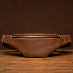 Vintage Brown Mens Leather Mens Fanny Pack Brown Waist Bag Hip Pack Belt Bag Bum bag for Men - iwalletsmen