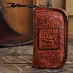 Handamde Genuine Leather Mens Cool Key Wallet Car Key Holder Car Key Case for Men