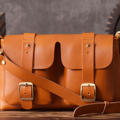 Handmade Leather Mens Cool Shoulder Bag Messenger Bag Chest Bag Bike Bag Cycling Bag for men