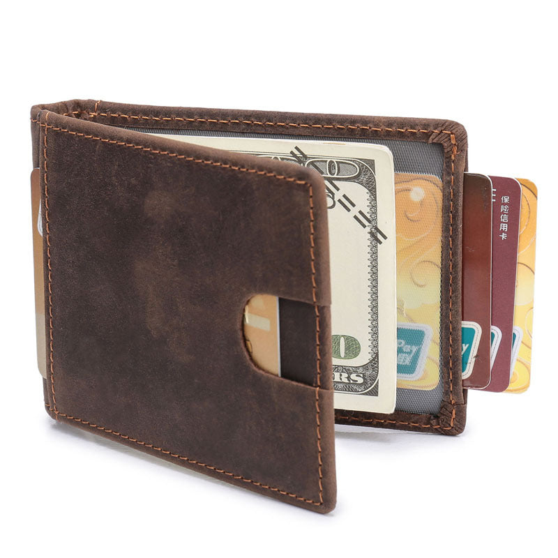 RFID Leather Slim Mens Small Wallet billfold Bifold Wallet Front Pocket Wallet for Men - iwalletsmen