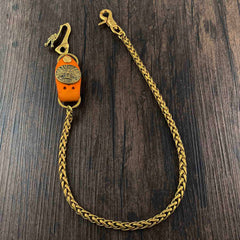 Gold Mens Wallet Chain Dragon Hook Brass Biker Wallet Chain Pants Chain For Men - iwalletsmen