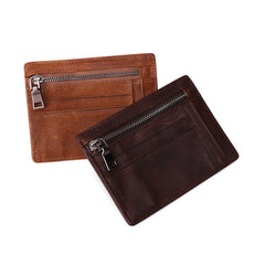 Cool Leather RFID Slim Zipper Wallet billfold Small Wallet Front Pocket Wallet Card Wallets For Men - iwalletsmen