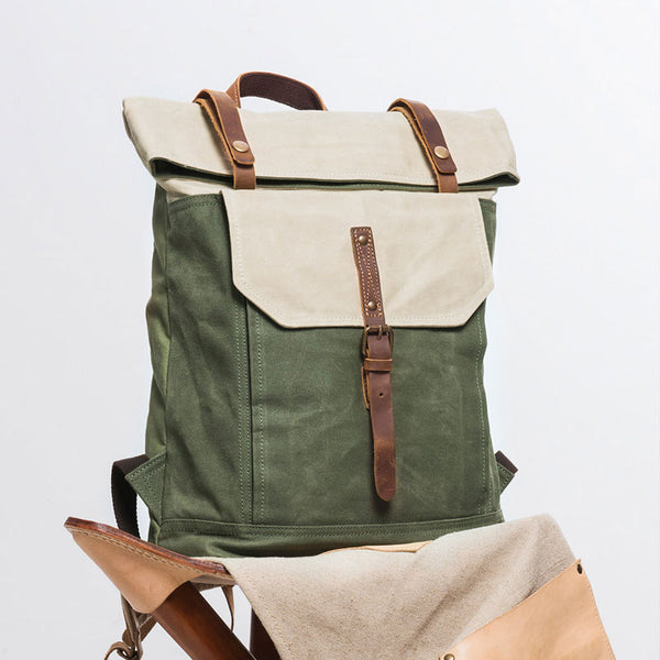 Cool Canvas Gray Travel Bag Mens Backpack Canvas Canvas School Bag for Men - iwalletsmen