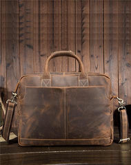Cool Leather Men Vintage Briefcase Handbag Shoulder Bags Work Bag For Men - iwalletsmen