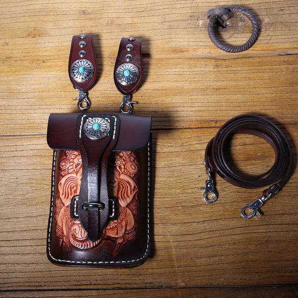 Leather Belt Pouch Mens Small Cases Waist Bag Hip Pack Belt Bag Fanny Pack Bumbag for Men