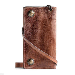 Handmade Mens Cool Leather Chain Wallet Biker Trucker Wallet with Chain for Men - iwalletsmen