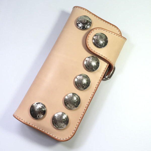 Handmade Leather Biker Wallet Mens Cool Chain Wallet Trucker Wallet with Chain