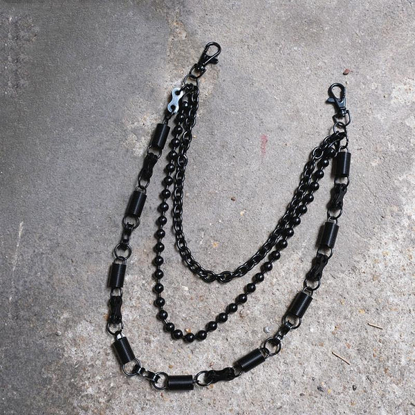 Cool Men's Black Triple Pants Chain Punk Wallet Chain Jeans Chain Jean Chain For Men - iwalletsmen